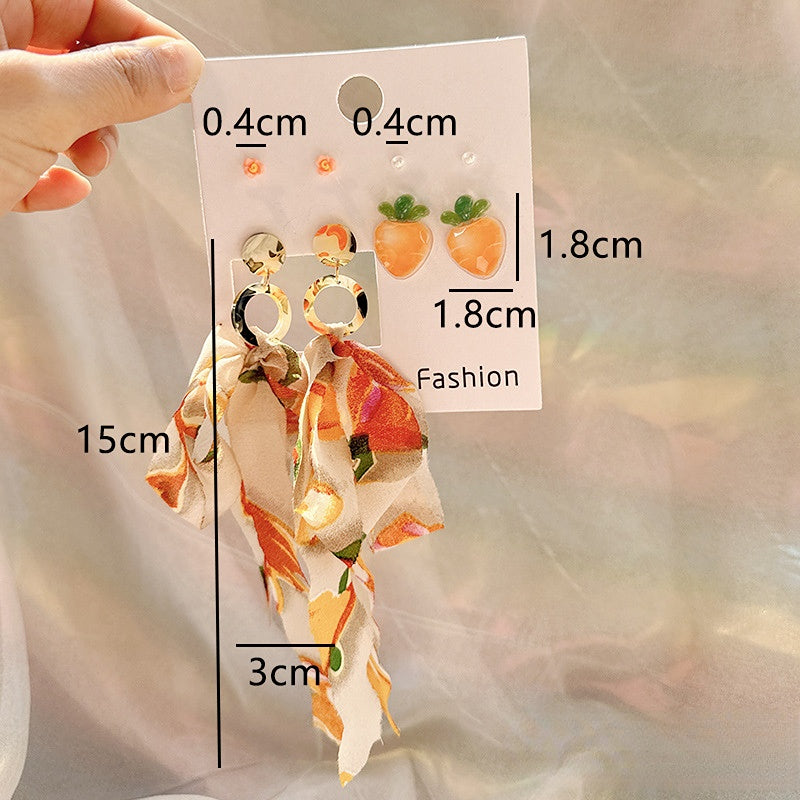 Wholesale Fresh Forest Fabric Earrings Set